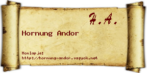 Hornung Andor névjegykártya