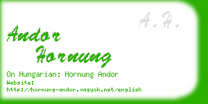 andor hornung business card